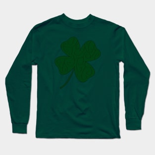 Patterned Four Leaf Clover (Mint Green) Long Sleeve T-Shirt